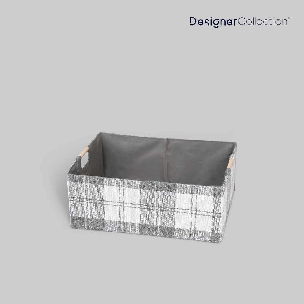 Canvas Storage Basket (White/Light Grey), MARKETPLACE