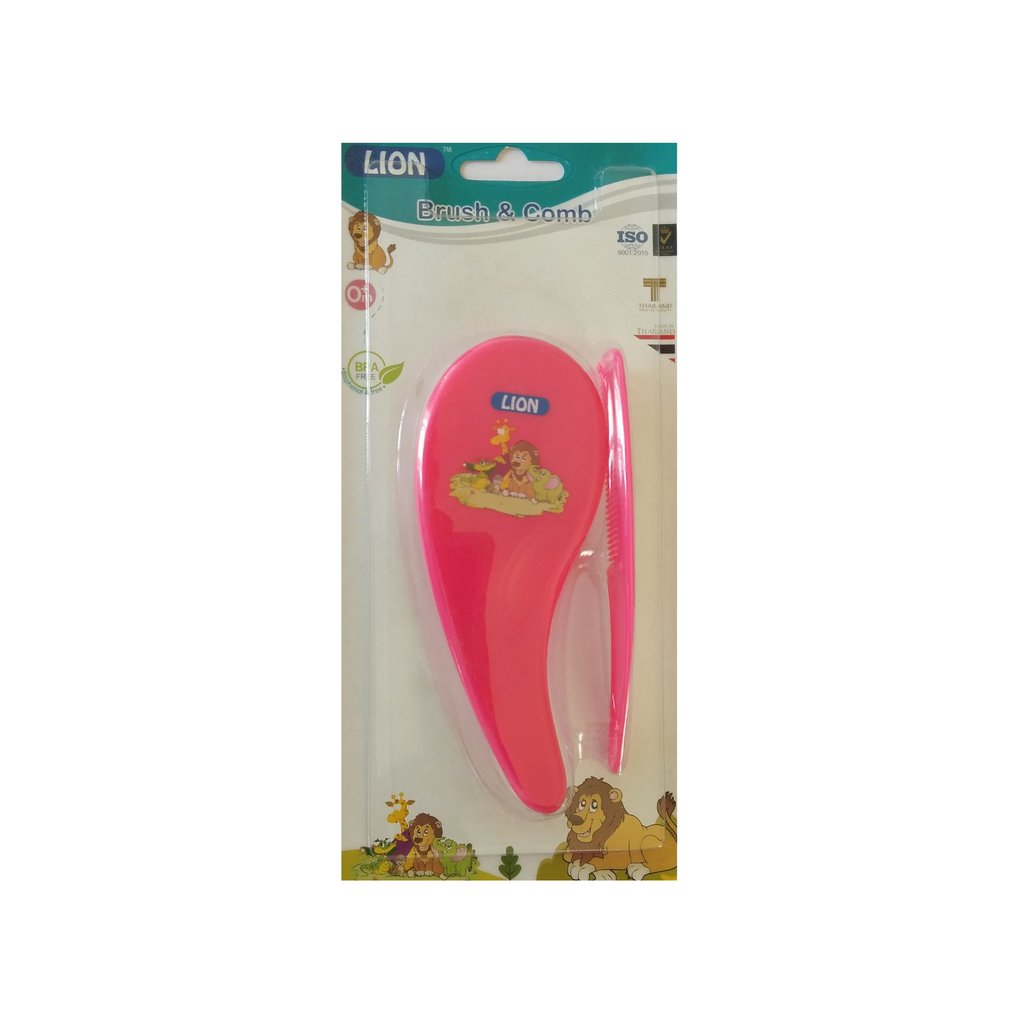 Lion BPA Free Brush & Comb (2-In-1) - 1Set (Thailand)