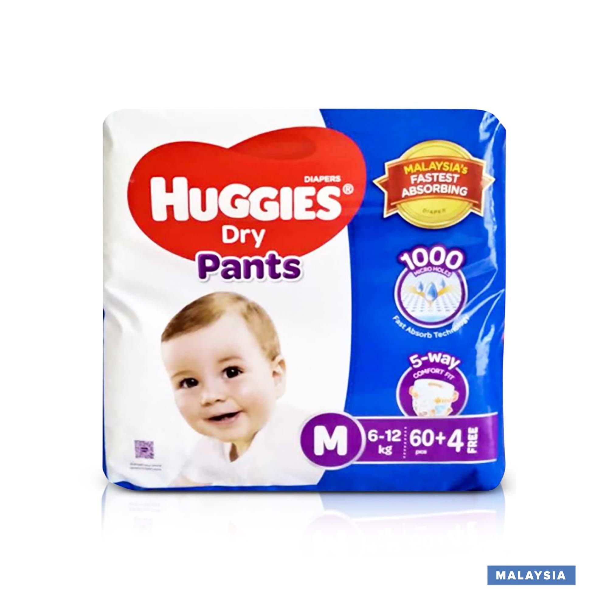 Huggies Dry Pants Diaper Medium 6 to 12kg (Malaysia) MARKETPLACE