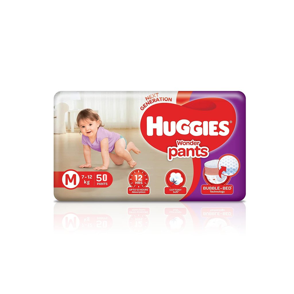 Huggies Wonder Pants Diaper Medium 50pcs (7 to 12kg) - (India)