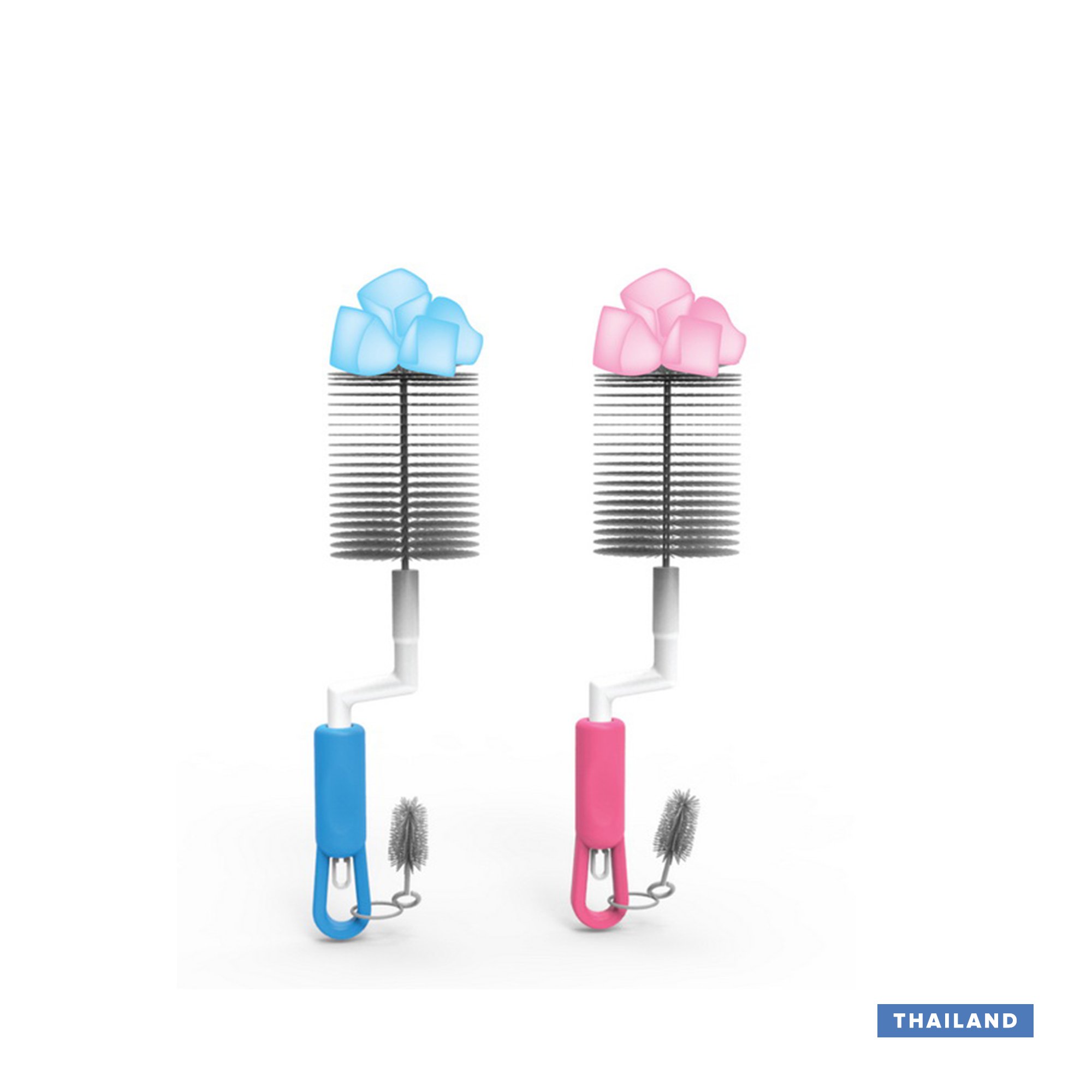 Lion BPA Free Rotary Bottle & Nipple Brush (2-In-1) - 1Set (Thailand)