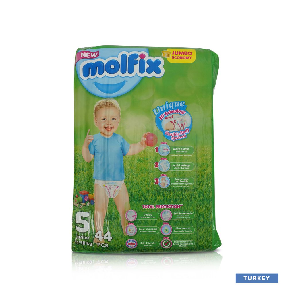 Molfix Diaper 5 Junior 11-18 kg - 44pcs (Turkey)