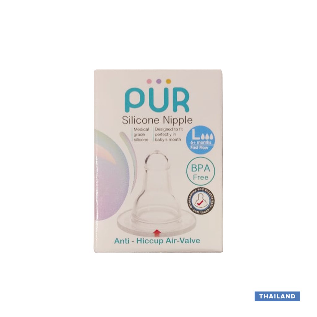 PUR BPA Free Silicone Classic Nipple Box (L) - 1pc (Thailand)