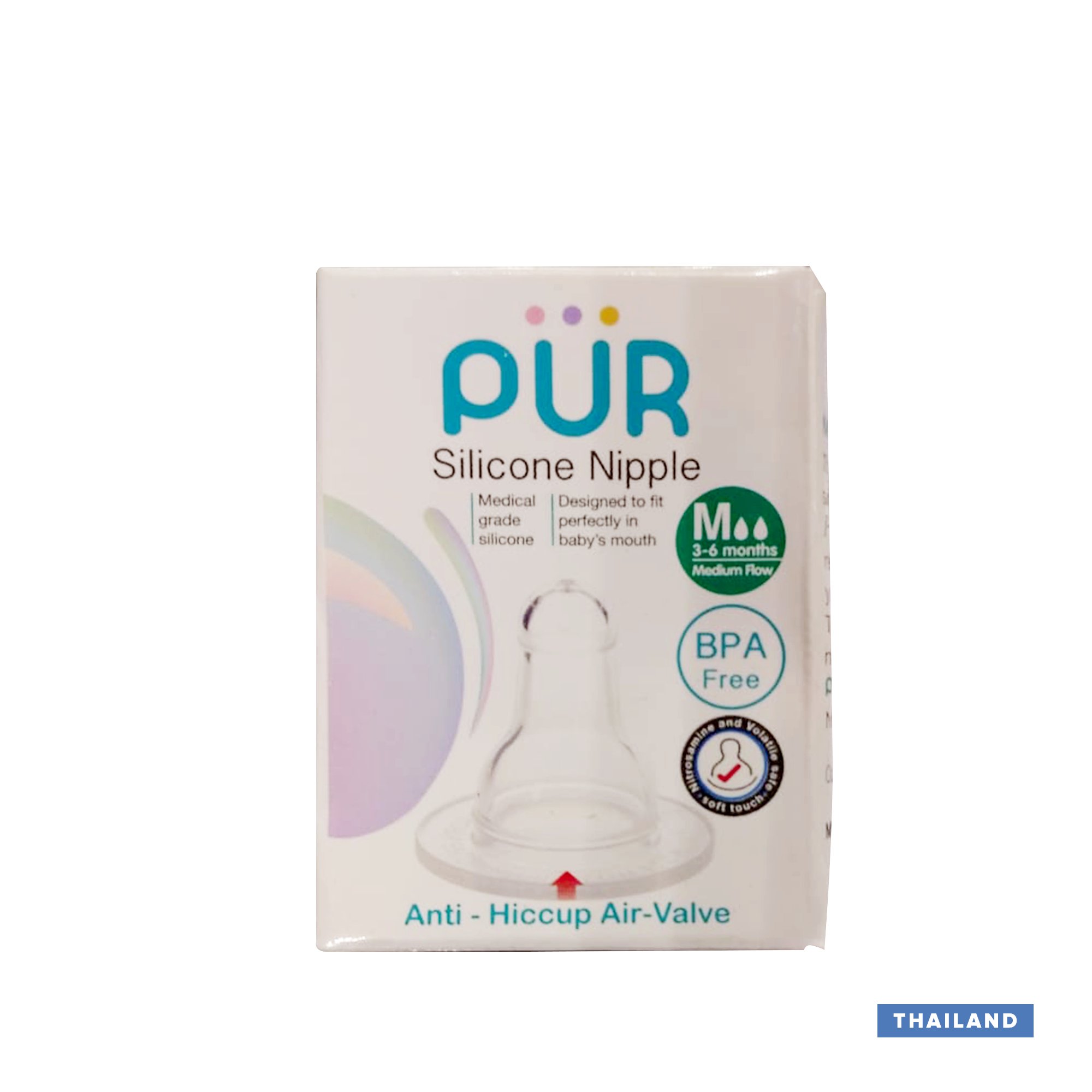 PUR BPA Free Silicone Classic Nipple Box (M) - 1pc (Thailand)