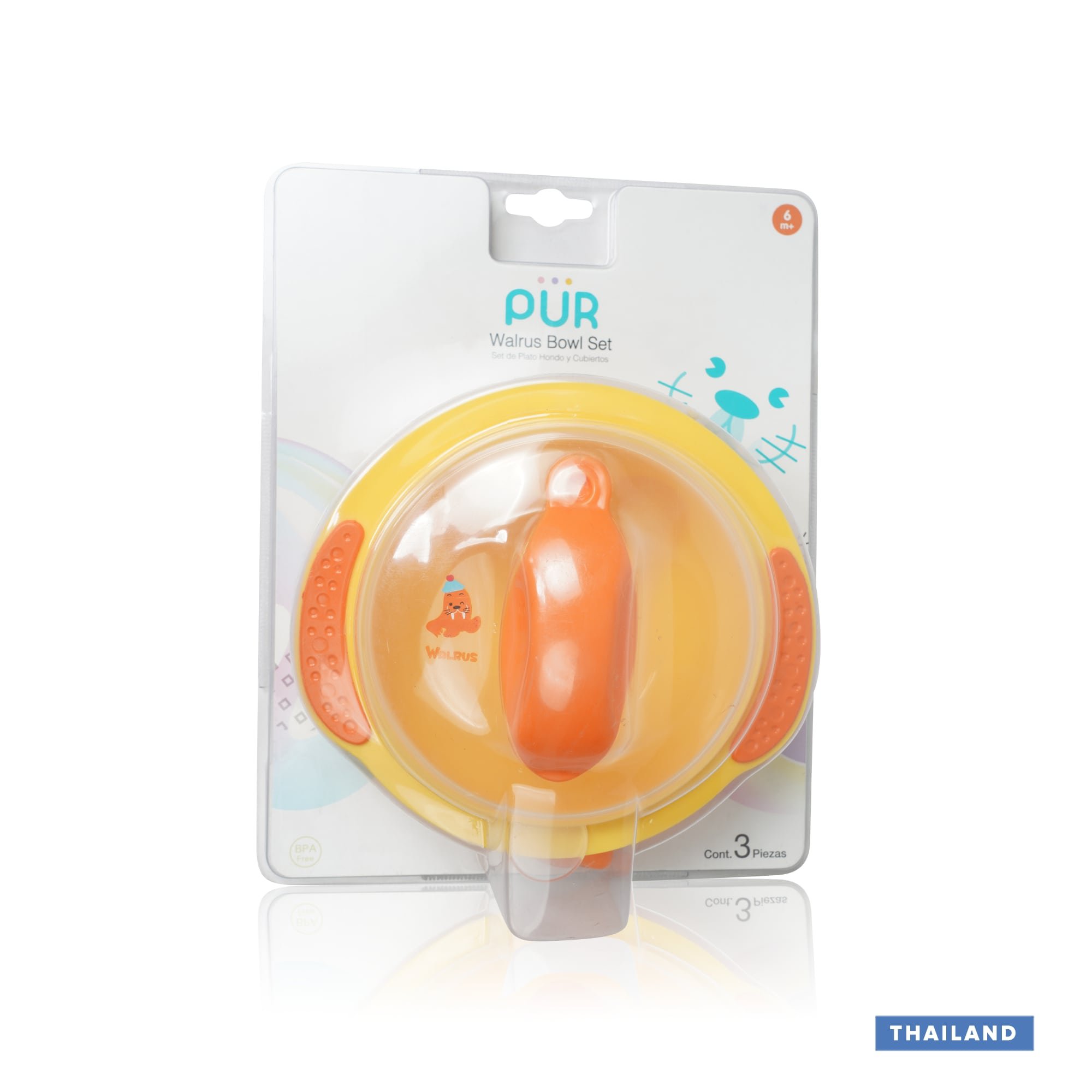 PUR BPA Free Walrus Bowl Set (6m+) - 3pcs (Thailand)