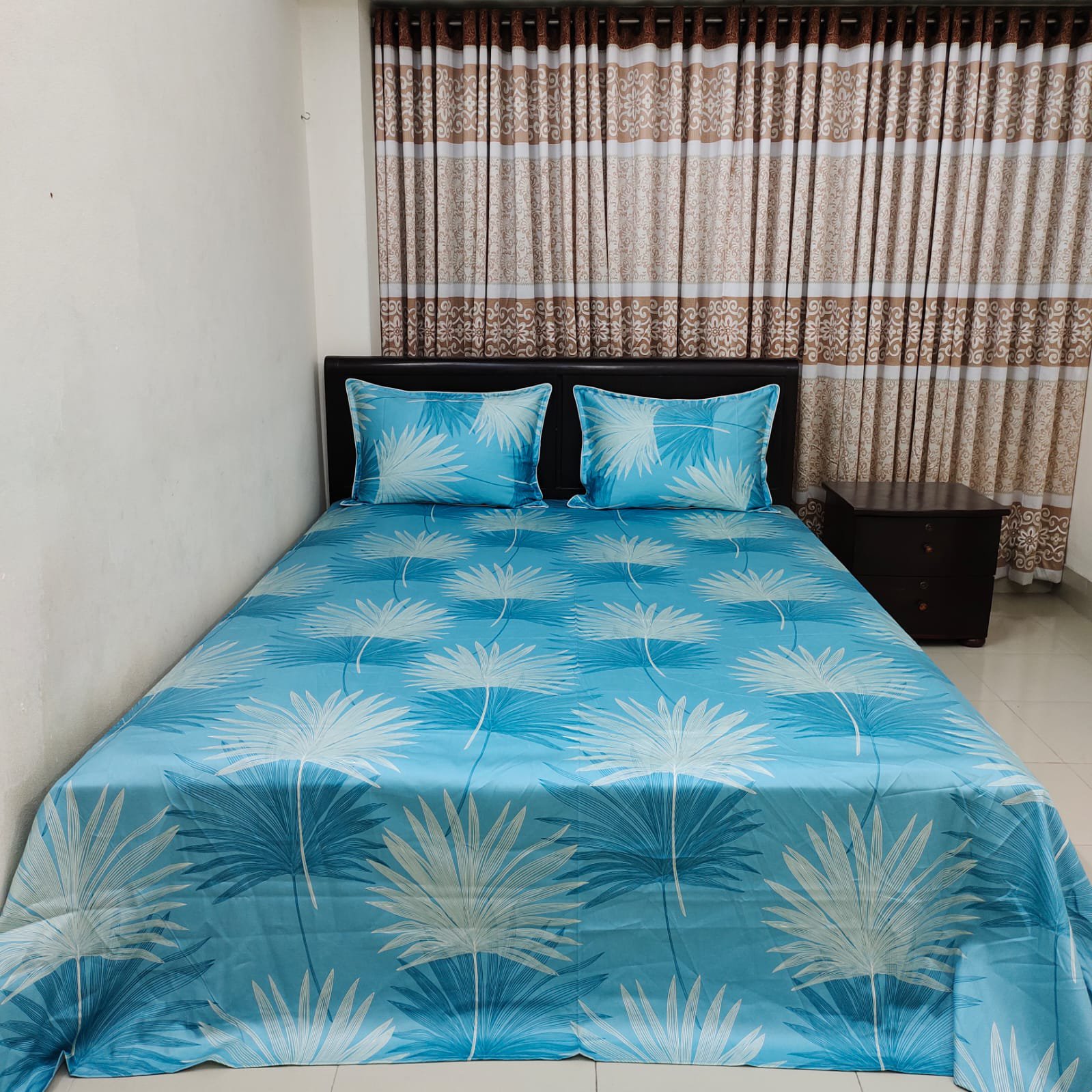 Super King Size Satin Bed Sheet 3pcs Set(Talpata) OLS043 MARKETPLACE